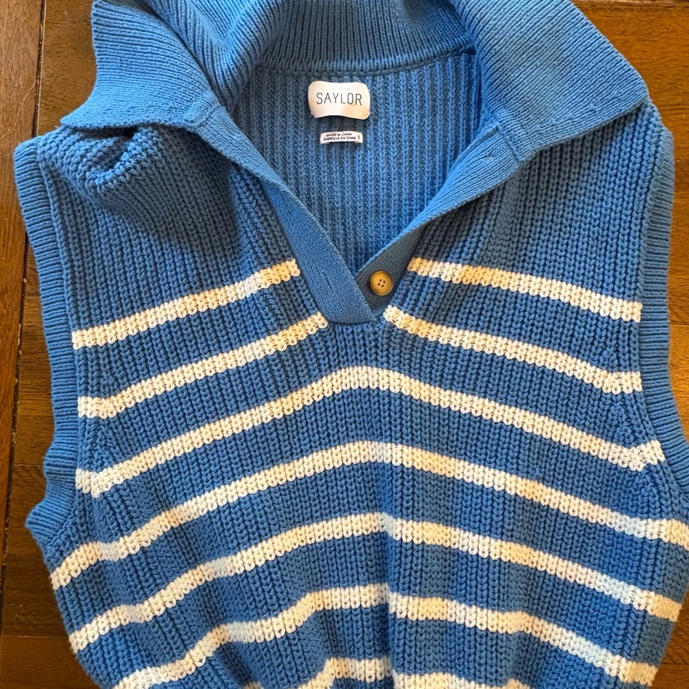 SAYLOR Blue and White Striped dress size S - Picture 3 of 4